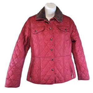 Weatherproof Quilted Red Jacket Coat Size Small S Zipper Pockets